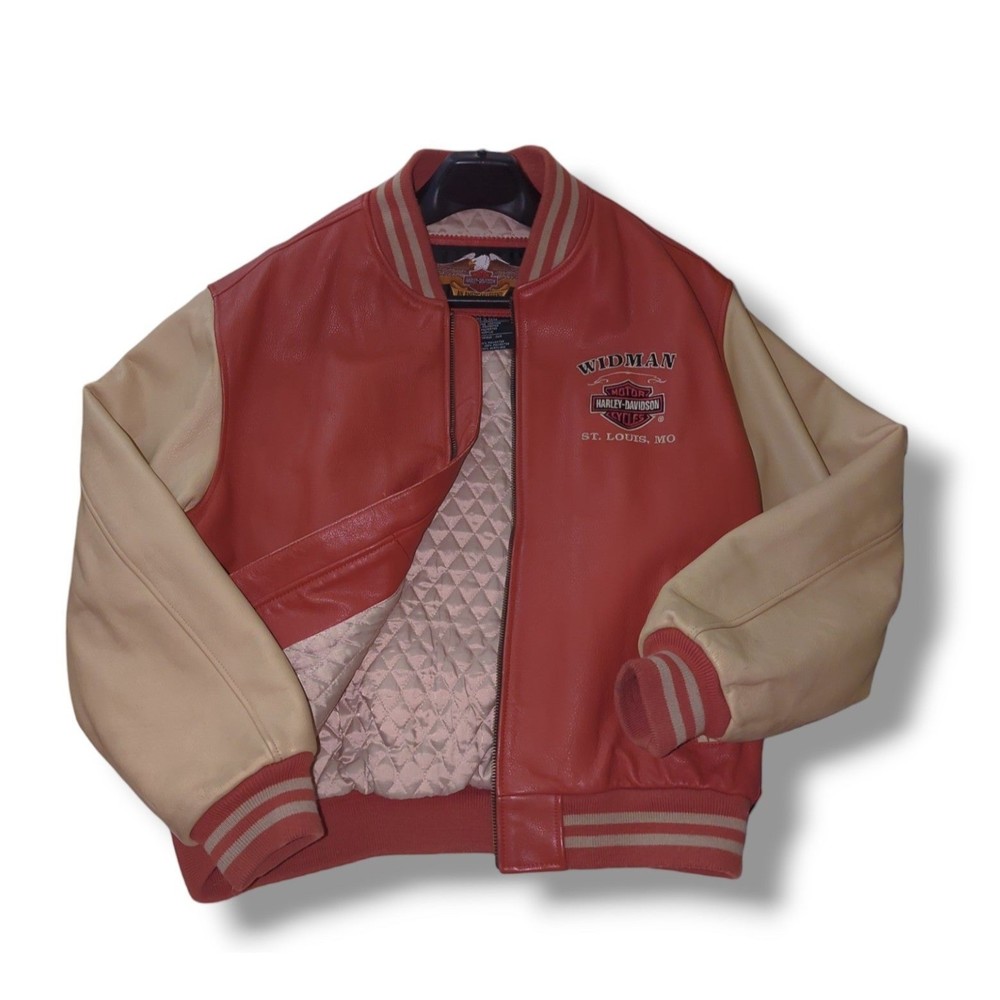 VTG Harley Davidson Genuine Leather Jacket STL Widman HD authetnic XL